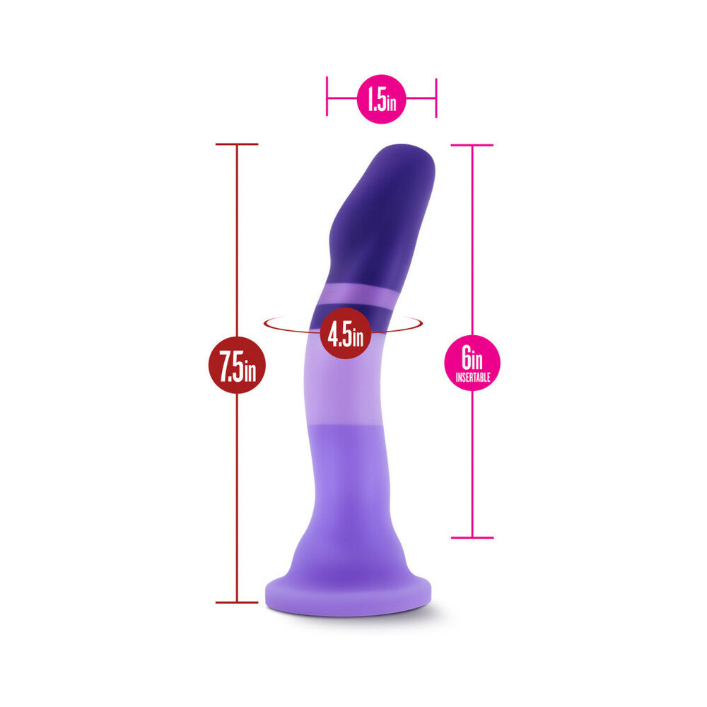 Avant Pride P3 Purple Rain Silicone Suction Cup Dildo showcasing its design as a non-realistic non-phallic dildo. Available at SugarX in Sex Toys in the Dildo collection.