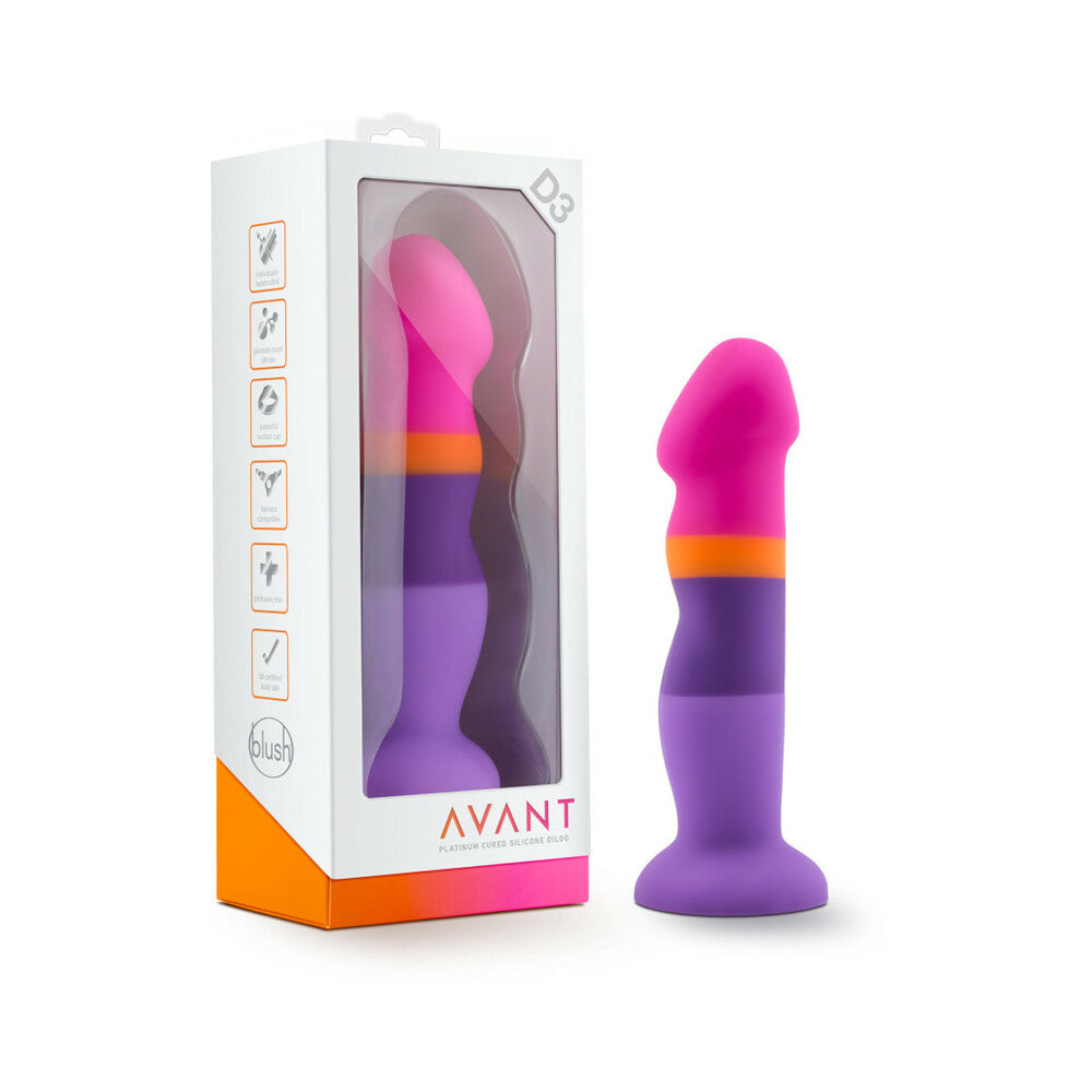 Avant D3 Summer Fling Silicone Suction Cup Dildo showcasing its design as a non-realistic non-phallic dildo. Available at SugarX in Sex Toys in the Dildo collection.