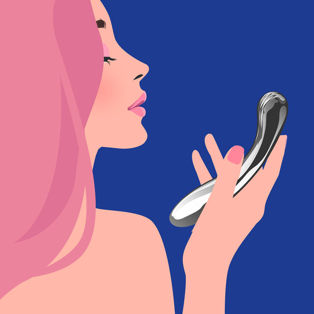 Biird Polii Stainless Steel Dildo showcasing its design as a non-realistic non-phallic dildo. Available at SugarX in Sex Toys in the Dildo collection.