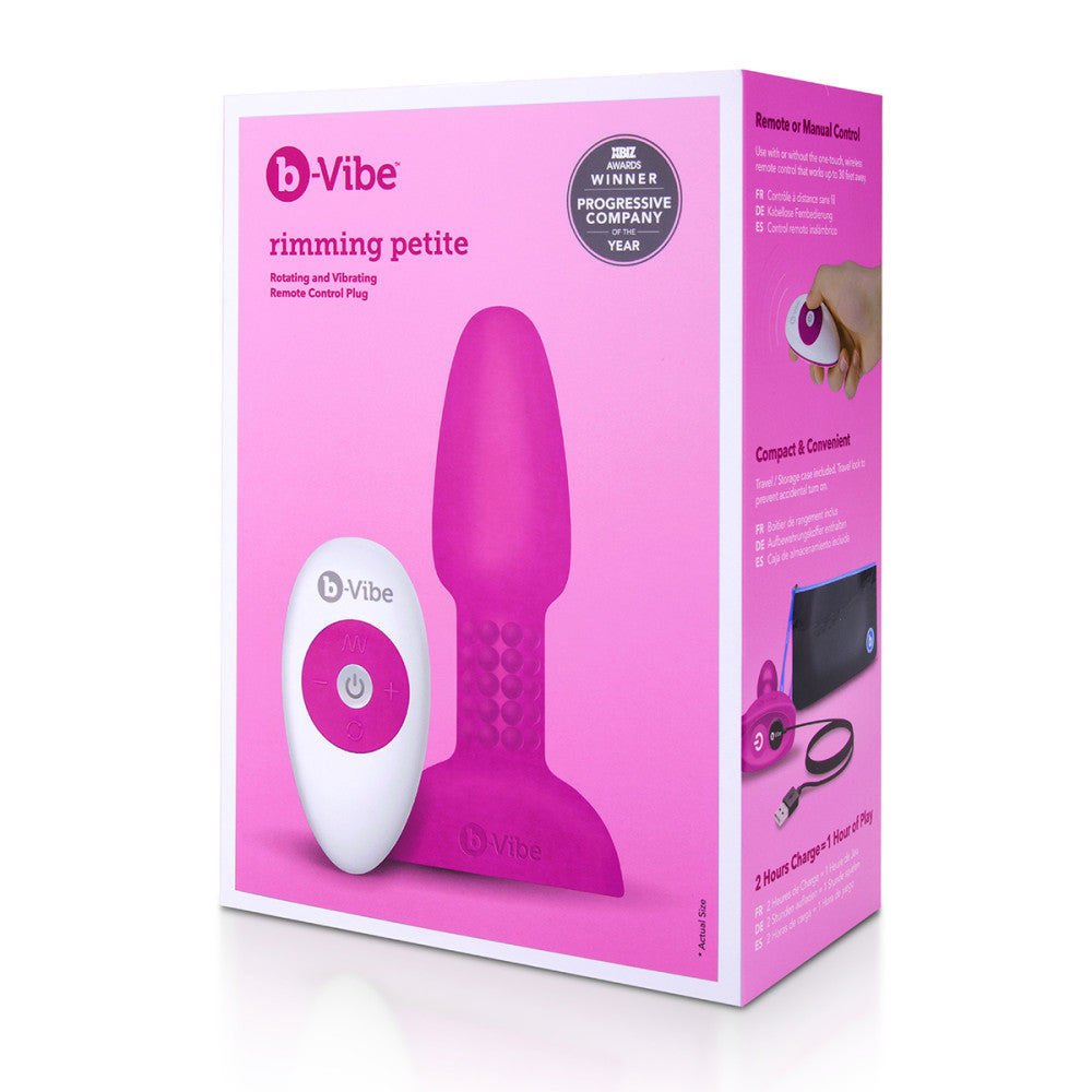B-Vibe Rimming Petite Plug - Fuchsia on white background. Available at SugarX in Sex Toys in the Butt Plug collection.