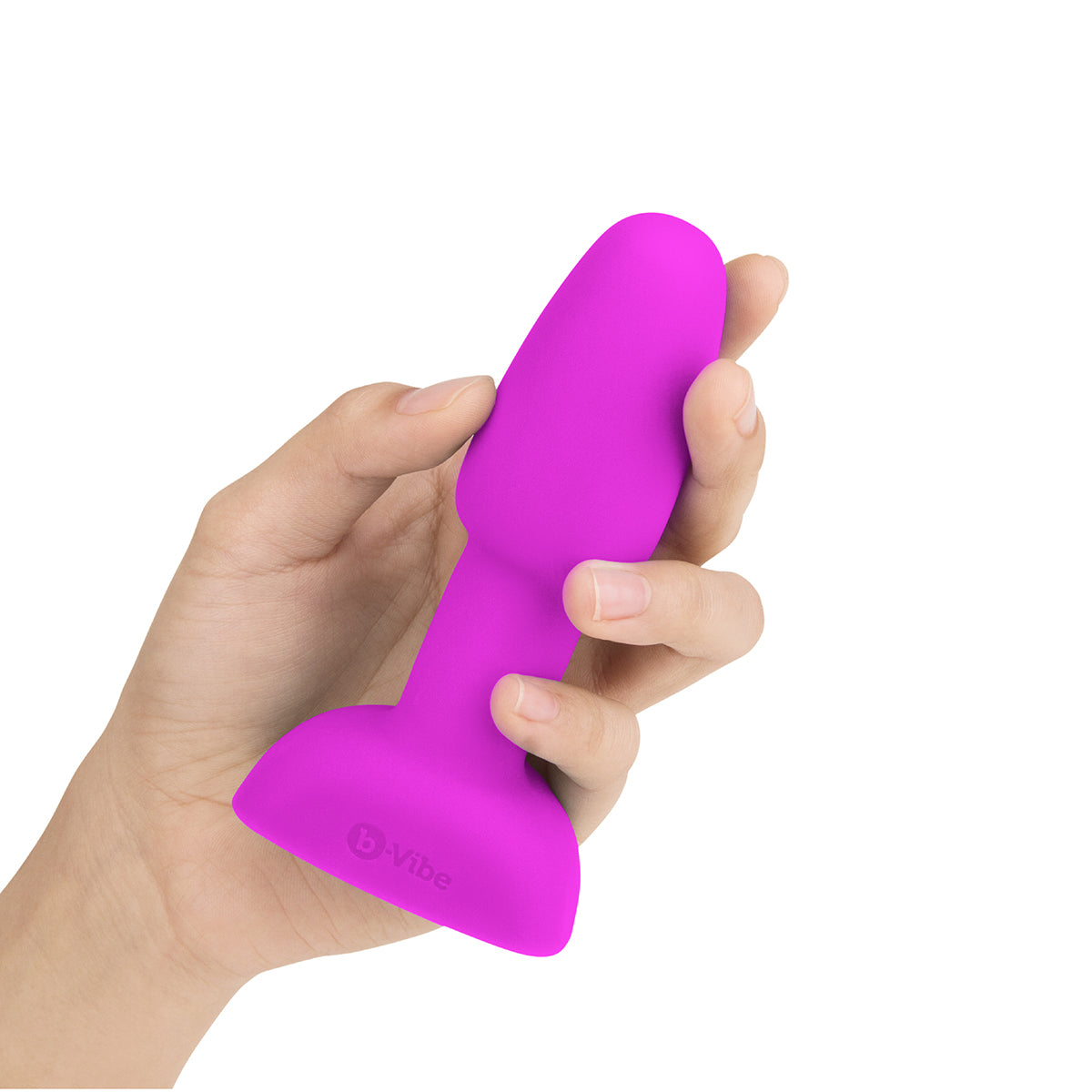 B-Vibe Rimming Petite Plug - Fuchsia on white background. Available at SugarX in Sex Toys in the Butt Plug collection.