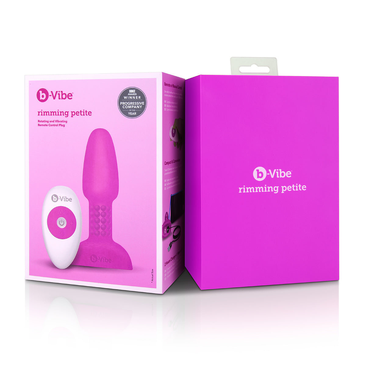 B-Vibe Rimming Petite Plug - Fuchsia on white background. Available at SugarX in Sex Toys in the Butt Plug collection.