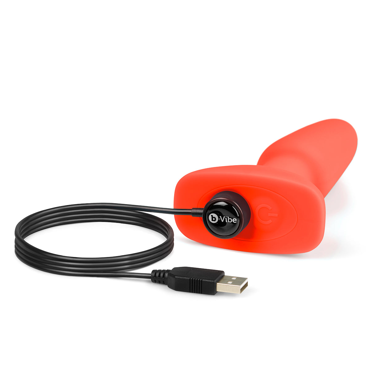 B-Vibe Rimming Plug 2 - Orange on white background. Available at SugarX in Sex Toys in the Butt Plug collection.
