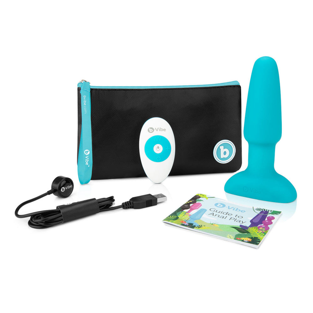 B-Vibe Rimming Plug 2 - Teal on white background. Available at SugarX in Sex Toys in the Butt Plug collection.