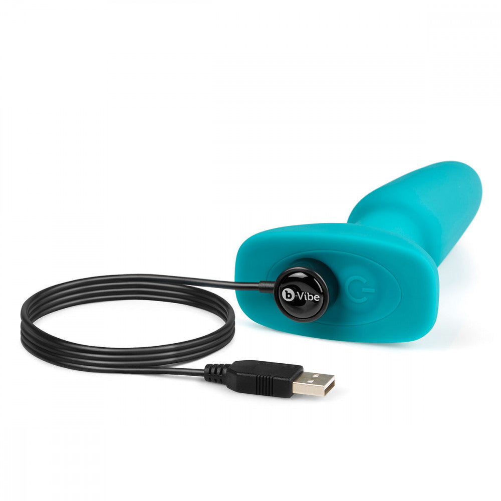 B-Vibe Rimming Plug 2 - Teal on white background. Available at SugarX in Sex Toys in the Butt Plug collection.