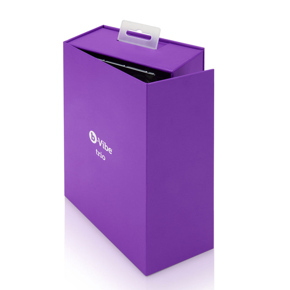 B-Vibe Trio Plug - Purple on white background. Available at SugarX in Sex Toys in the Butt Plug collection.