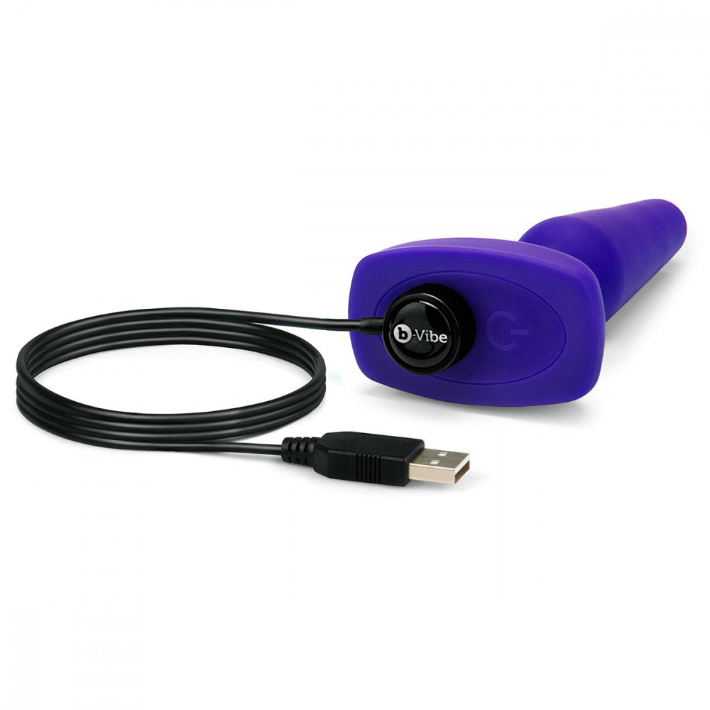 B-Vibe Trio Plug - Purple on white background. Available at SugarX in Sex Toys in the Butt Plug collection.