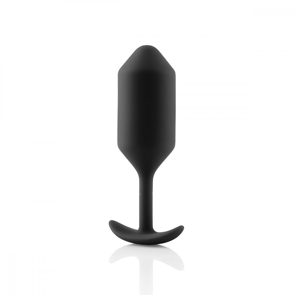 B-Vibe Snug Plug 3 - Black on white background. Available at SugarX in Sex Toys in the Butt Plug collection.