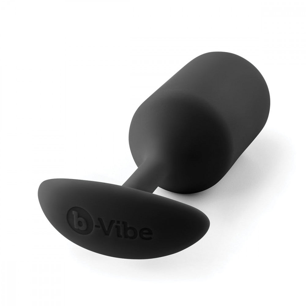 B-Vibe Snug Plug 3 - Black on white background. Available at SugarX in Sex Toys in the Butt Plug collection.