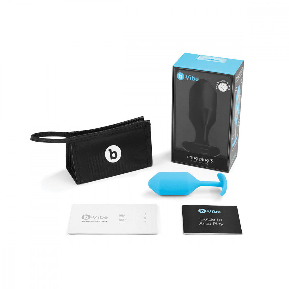 B-Vibe Snug Plug 3 - Teal on white background. Available at SugarX in Sex Toys in the Butt Plug collection.