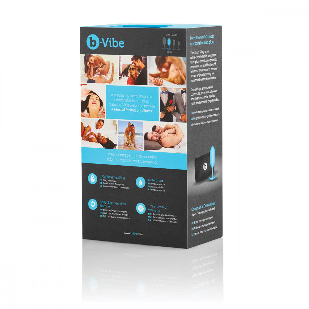 B-Vibe Snug Plug 3 - Teal on white background. Available at SugarX in Sex Toys in the Butt Plug collection.