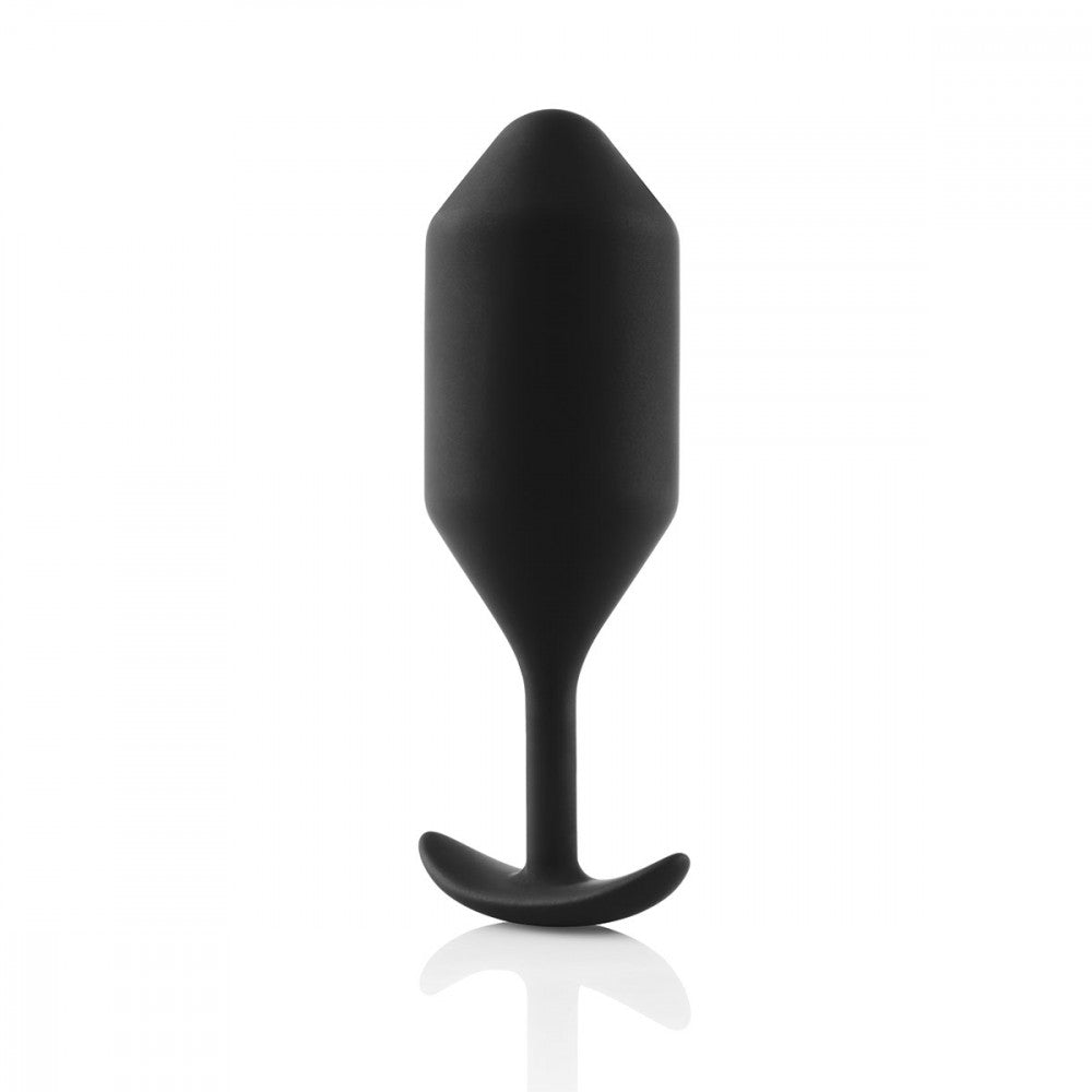B-Vibe Snug Plug 4 - Black on white background. Available at SugarX in Sex Toys in the Butt Plug collection.