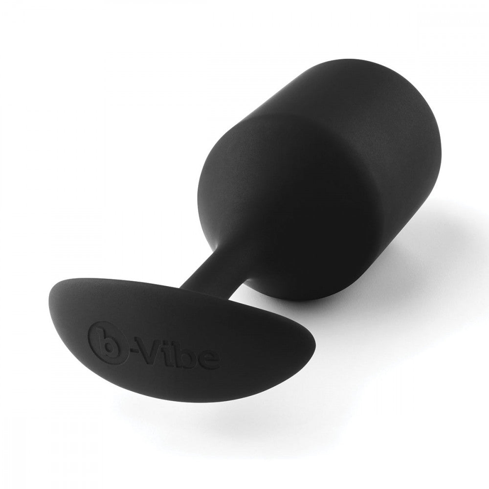 B-Vibe Snug Plug 4 - Black on white background. Available at SugarX in Sex Toys in the Butt Plug collection.