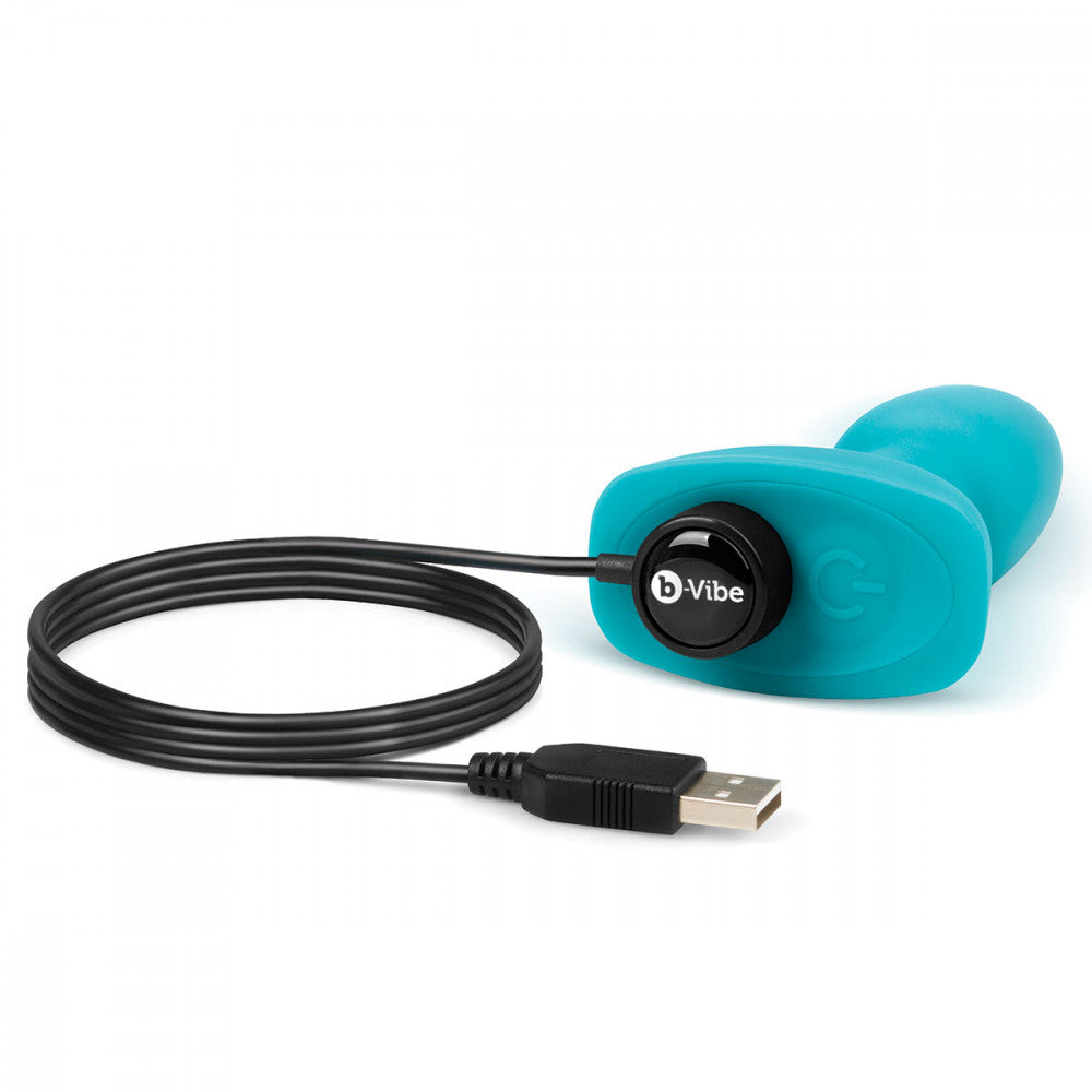 B-Vibe Rimming Petite Plug - Teal on white background. Available at SugarX in Sex Toys in the Butt Plug collection.