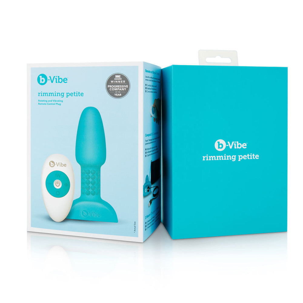 B-Vibe Rimming Petite Plug - Teal on white background. Available at SugarX in Sex Toys in the Butt Plug collection.