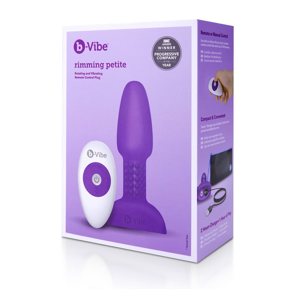 B-Vibe Rimming Petite Plug - Purple on white background. Available at SugarX in Sex Toys in the Butt Plug collection.