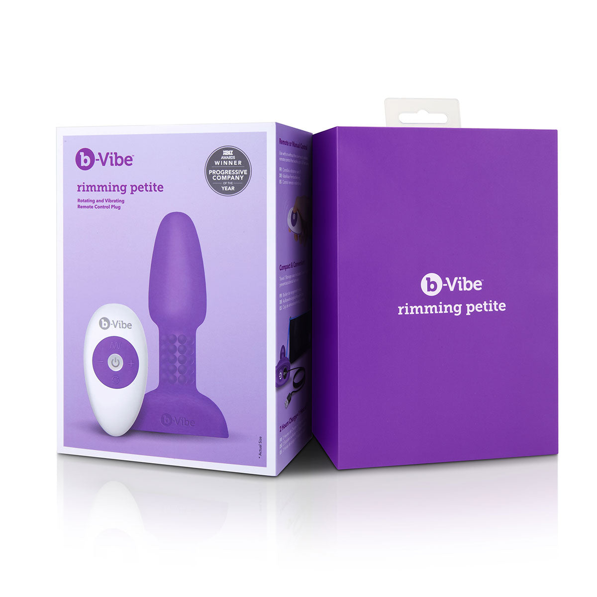 B-Vibe Rimming Petite Plug - Purple on white background. Available at SugarX in Sex Toys in the Butt Plug collection.