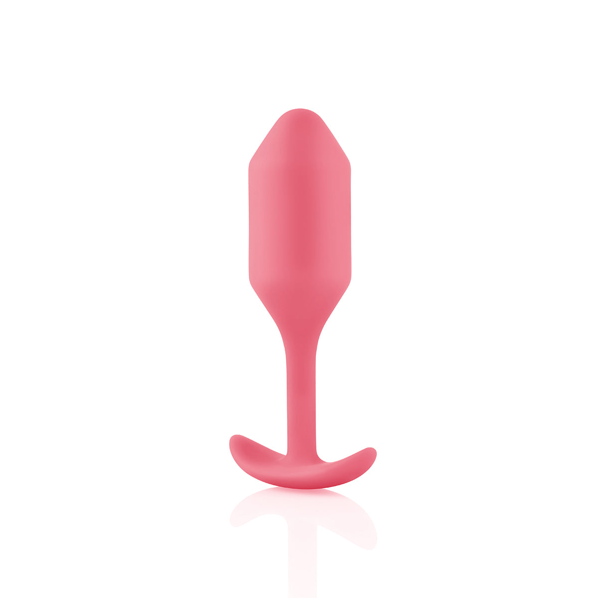 B-Vibe Snug Plug 2 - Coral on white background. Available at SugarX in Sex Toys in the Butt Plug collection.