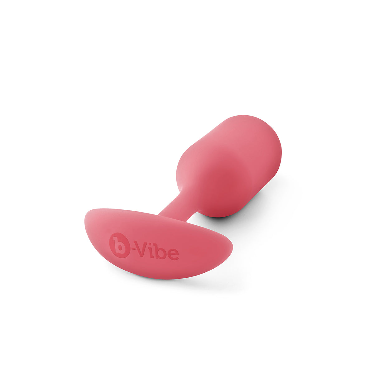 B-Vibe Snug Plug 2 - Coral on white background. Available at SugarX in Sex Toys in the Butt Plug collection.