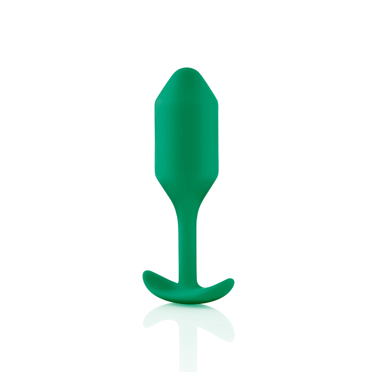 B-Vibe Snug Plug 2 - Green on white background. Available at SugarX in Sex Toys in the Butt Plug collection.