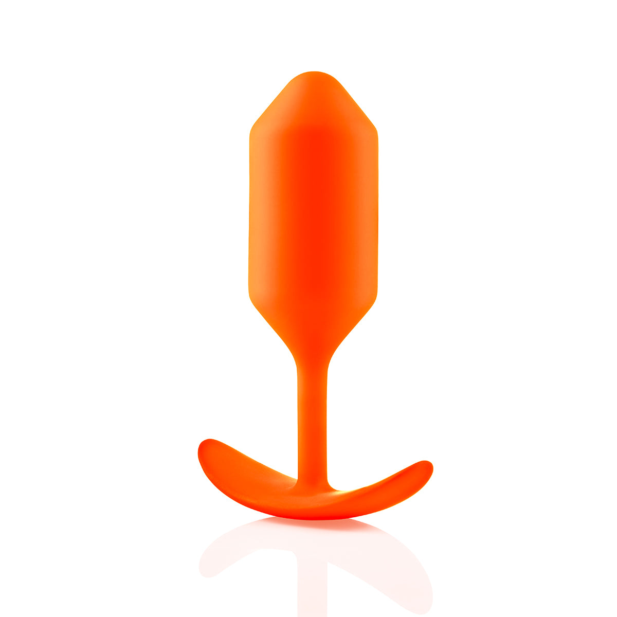 B-Vibe Snug Plug 3 - Orange on white background. Available at SugarX in Sex Toys in the Butt Plug collection.