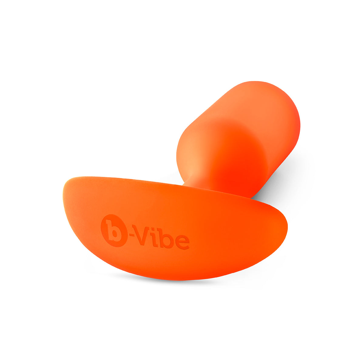 B-Vibe Snug Plug 3 - Orange on white background. Available at SugarX in Sex Toys in the Butt Plug collection.