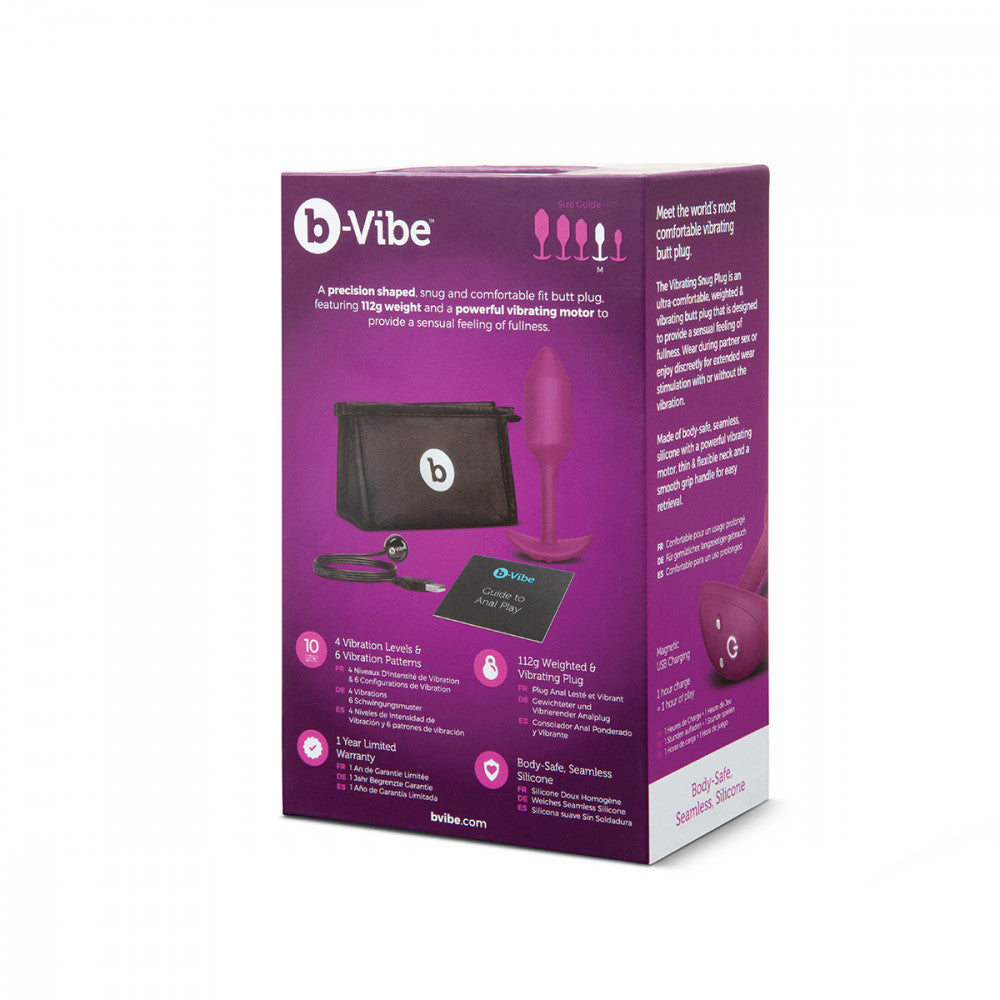 B-Vibe Vibrating Snug Plug 2 - Rose on white background. Available at SugarX in Sex Toys in the Butt Plug collection.
