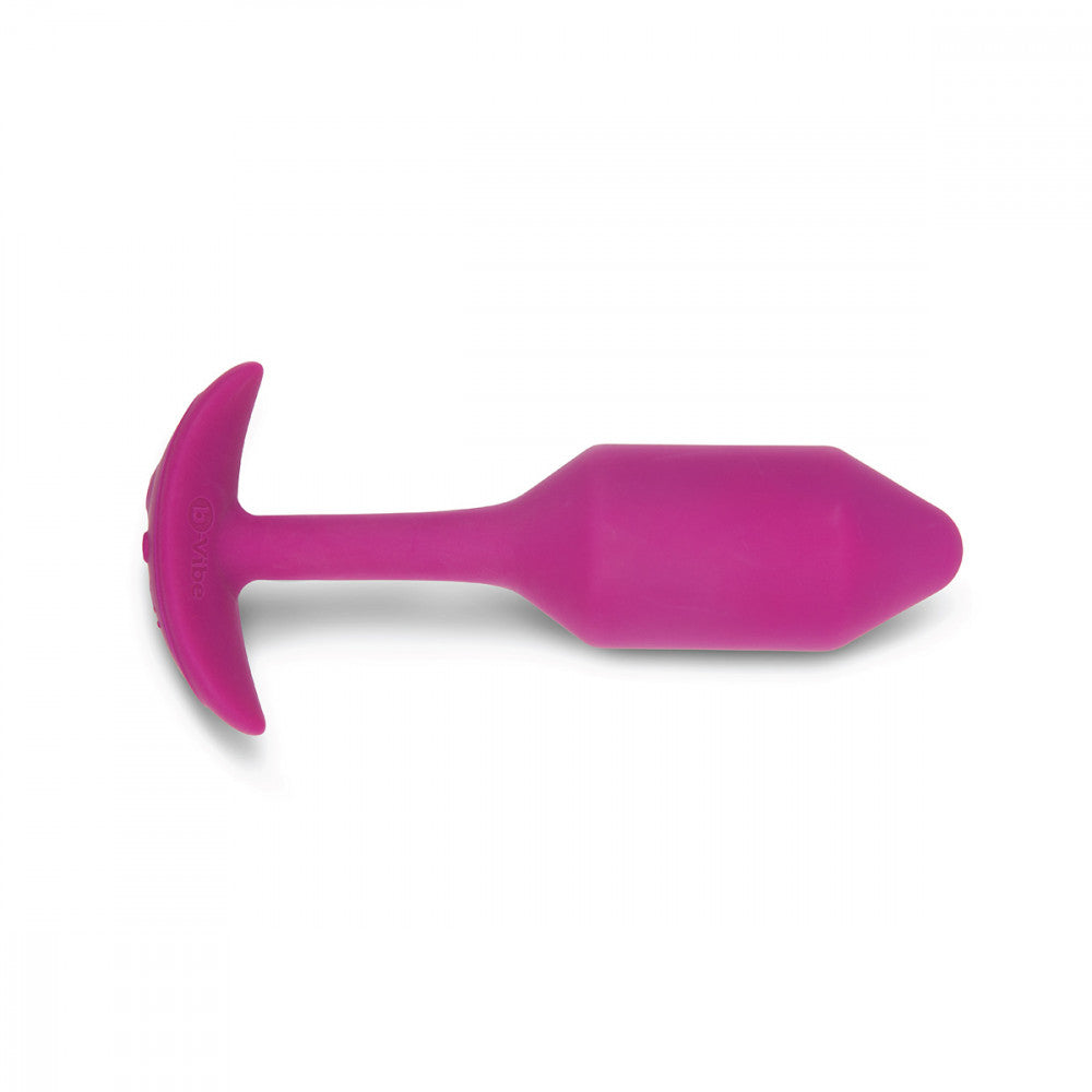 B-Vibe Vibrating Snug Plug 2 - Rose on white background. Available at SugarX in Sex Toys in the Butt Plug collection.