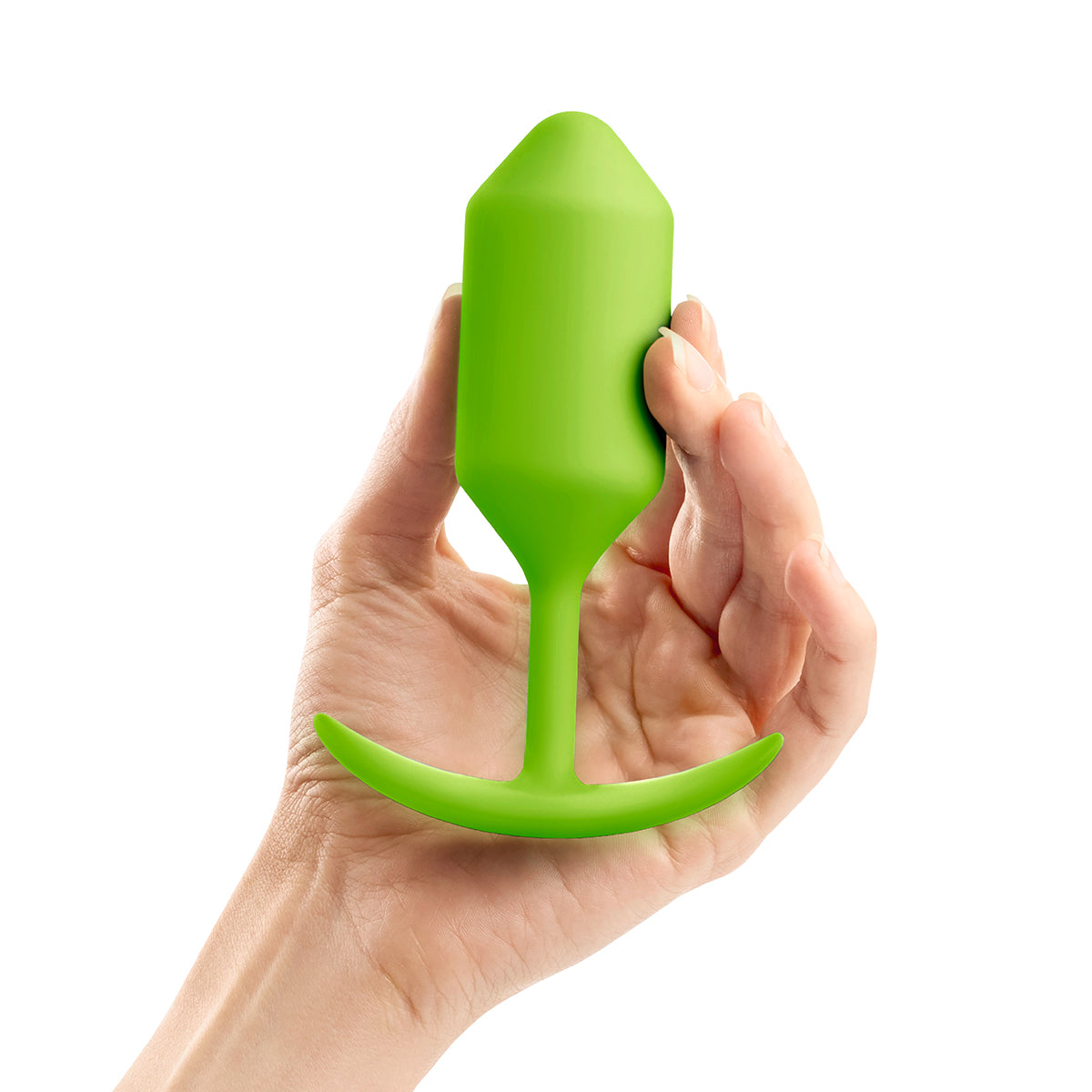 B-Vibe Snug Plug 3 - Lime on white background. Available at SugarX in Sex Toys in the Butt Plug collection.