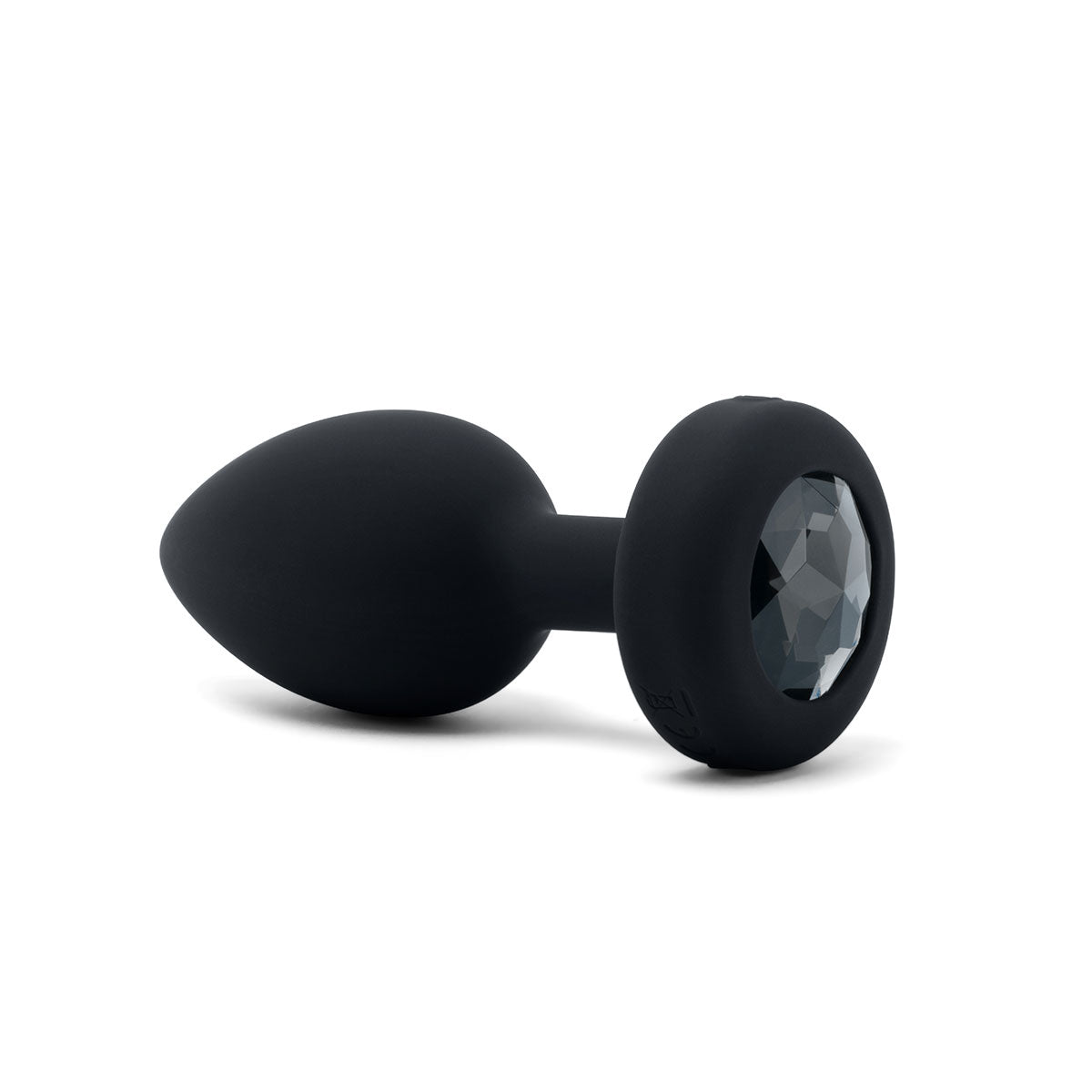 B-Vibe Vibrating Jewel Plug Medium/Large - Black on white background. Available at SugarX in Sex Toys in the Butt Plug collection.