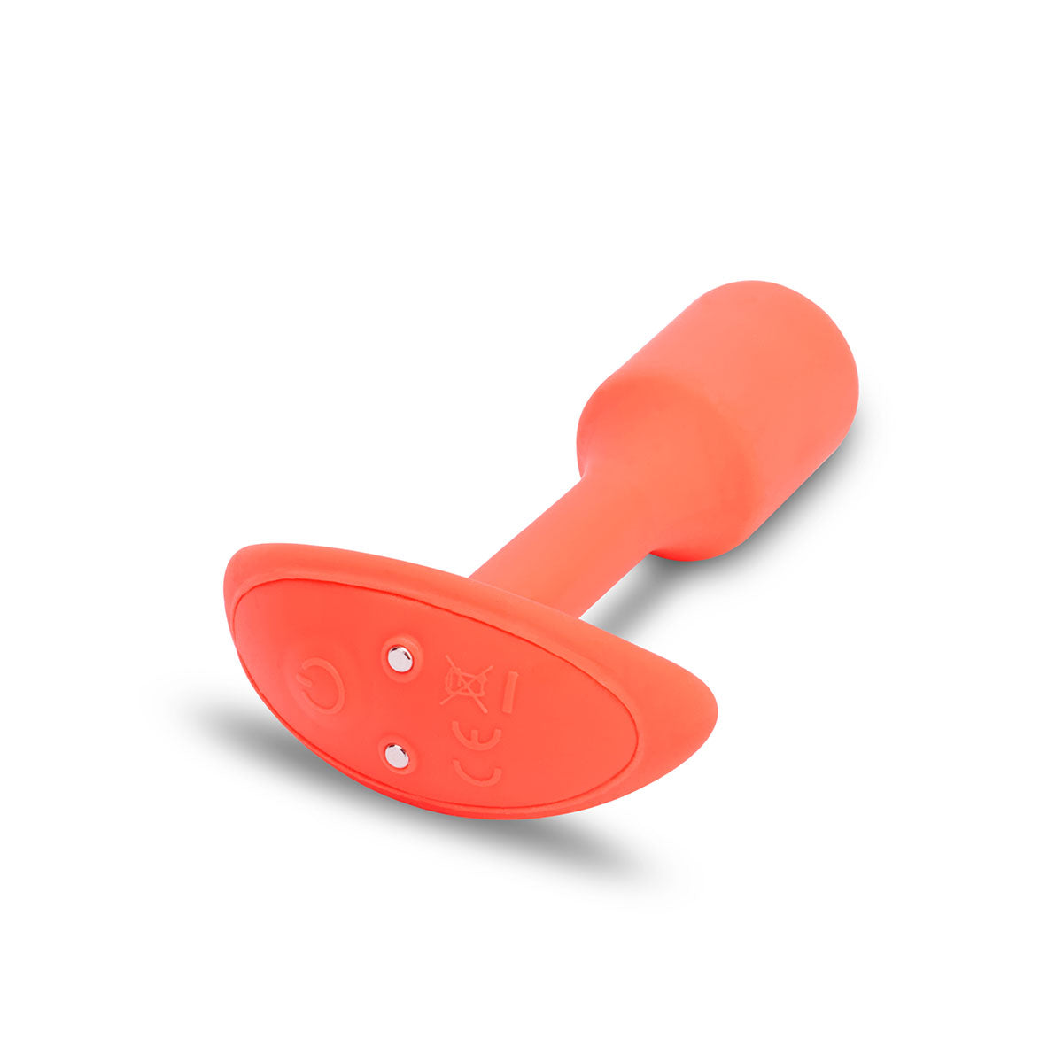 B-Vibe Vibrating Snug Plug 1 - Orange on white background. Available at SugarX in Sex Toys in the Butt Plug collection.