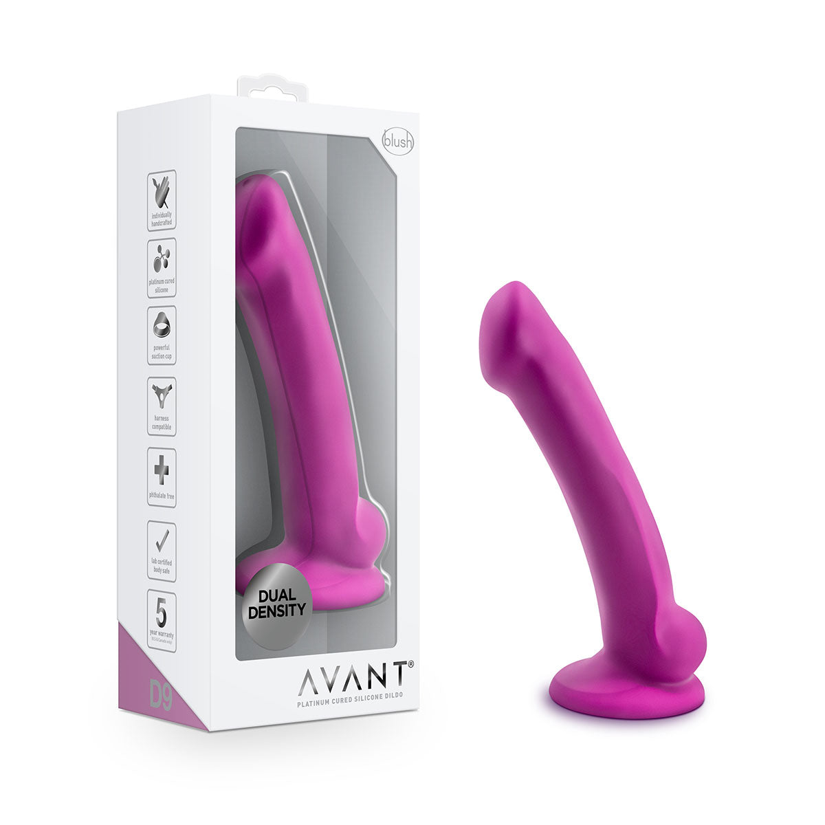 Avant D9 - Ergo MINI Violet showcasing its design as a dildo with suction cup. Available at SugarX in Sex Toys in the Dildo collection.