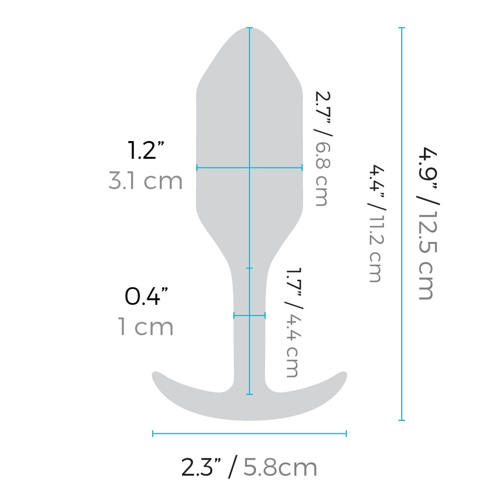 B-Vibe Vibrating Snug Plug 2 - Rose on white background. Available at SugarX in Sex Toys in the Butt Plug collection.