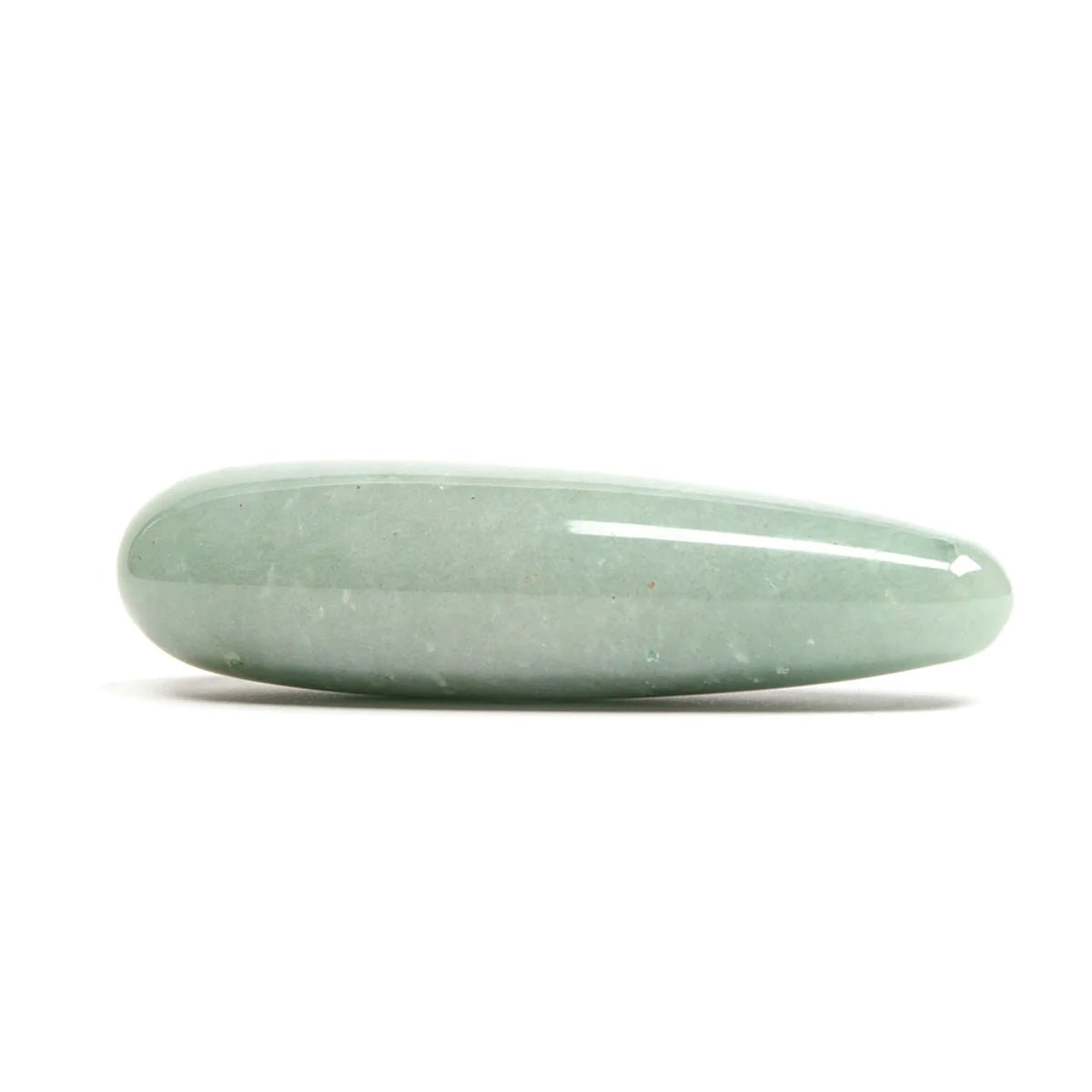 Indian jade green aventurine pleasure wand resting by Chakrubs lying on side at SugarX.