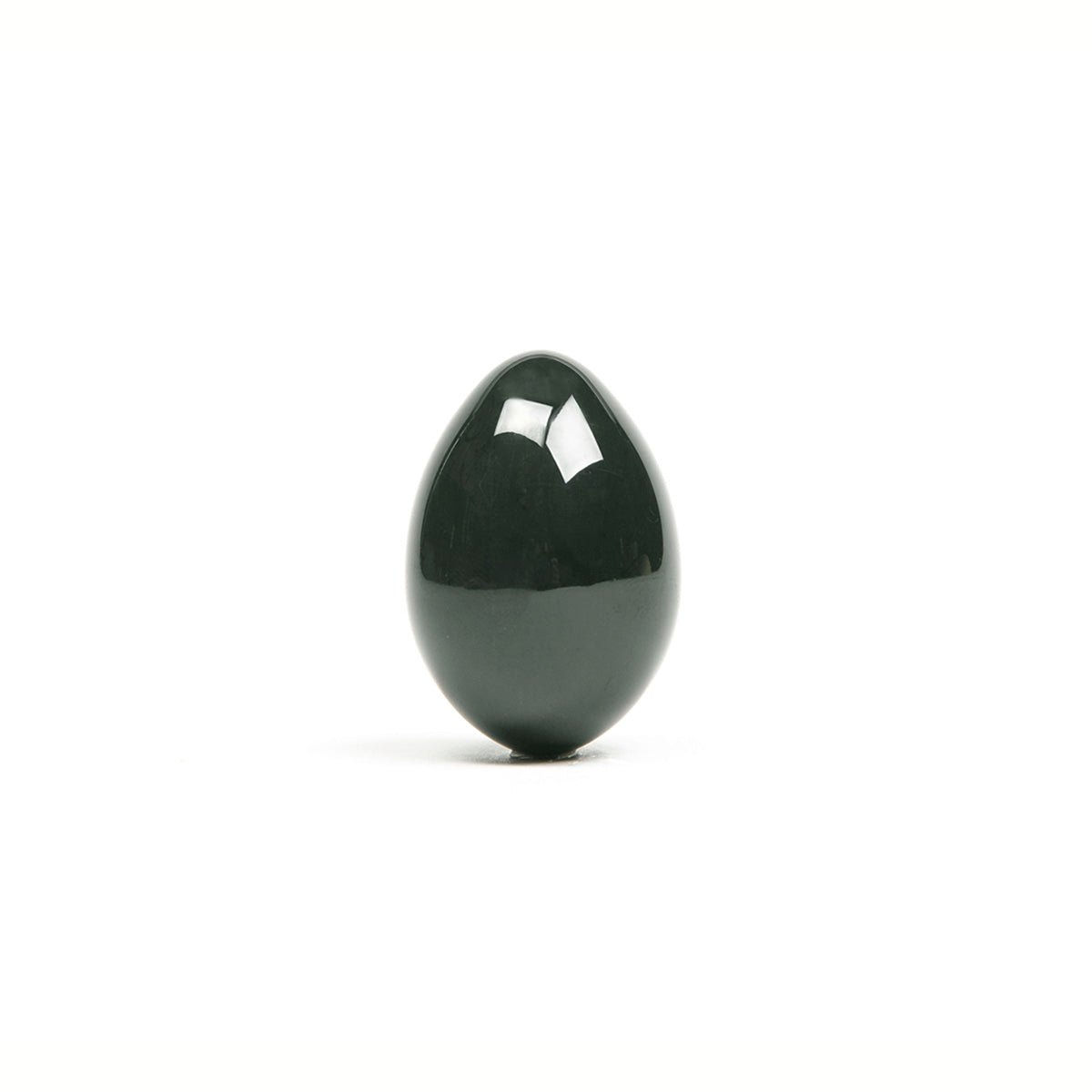 The Jade nephrite yoni egg by Chakrubs for pelvic strength at SugarX on white background.