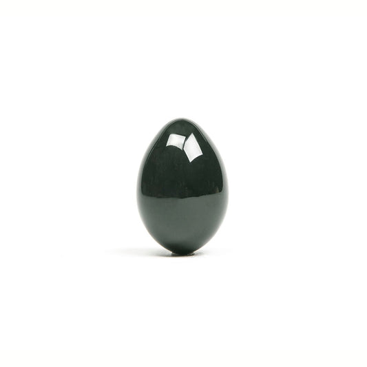The Jade nephrite yoni egg by Chakrubs for pelvic strength at SugarX on white background.