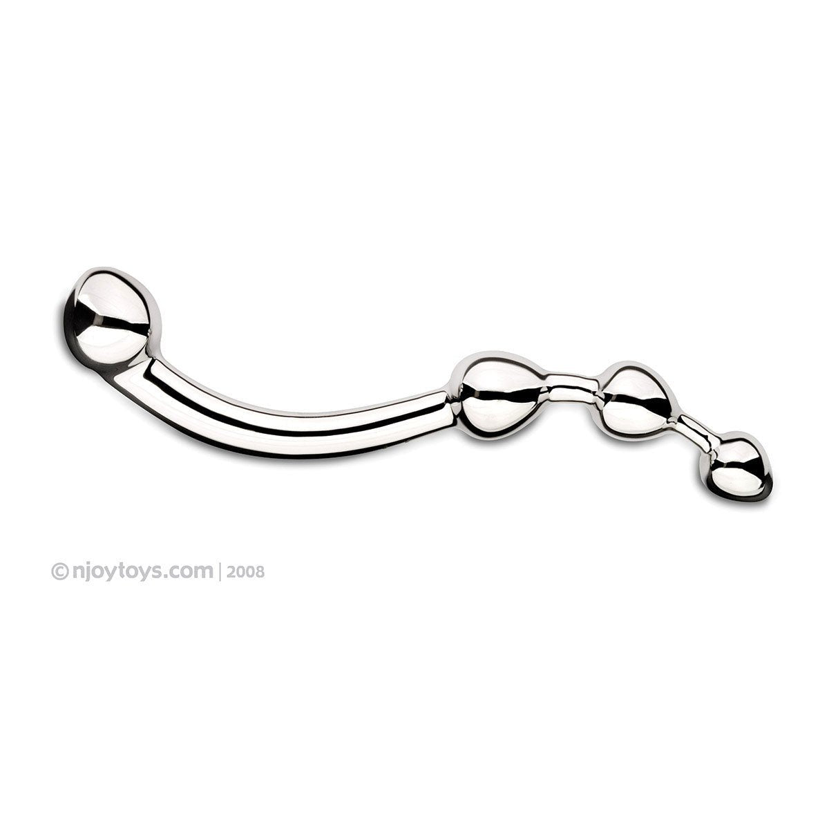 njoy Fun Wand stainless steel dildo on a white background at SugarX.
