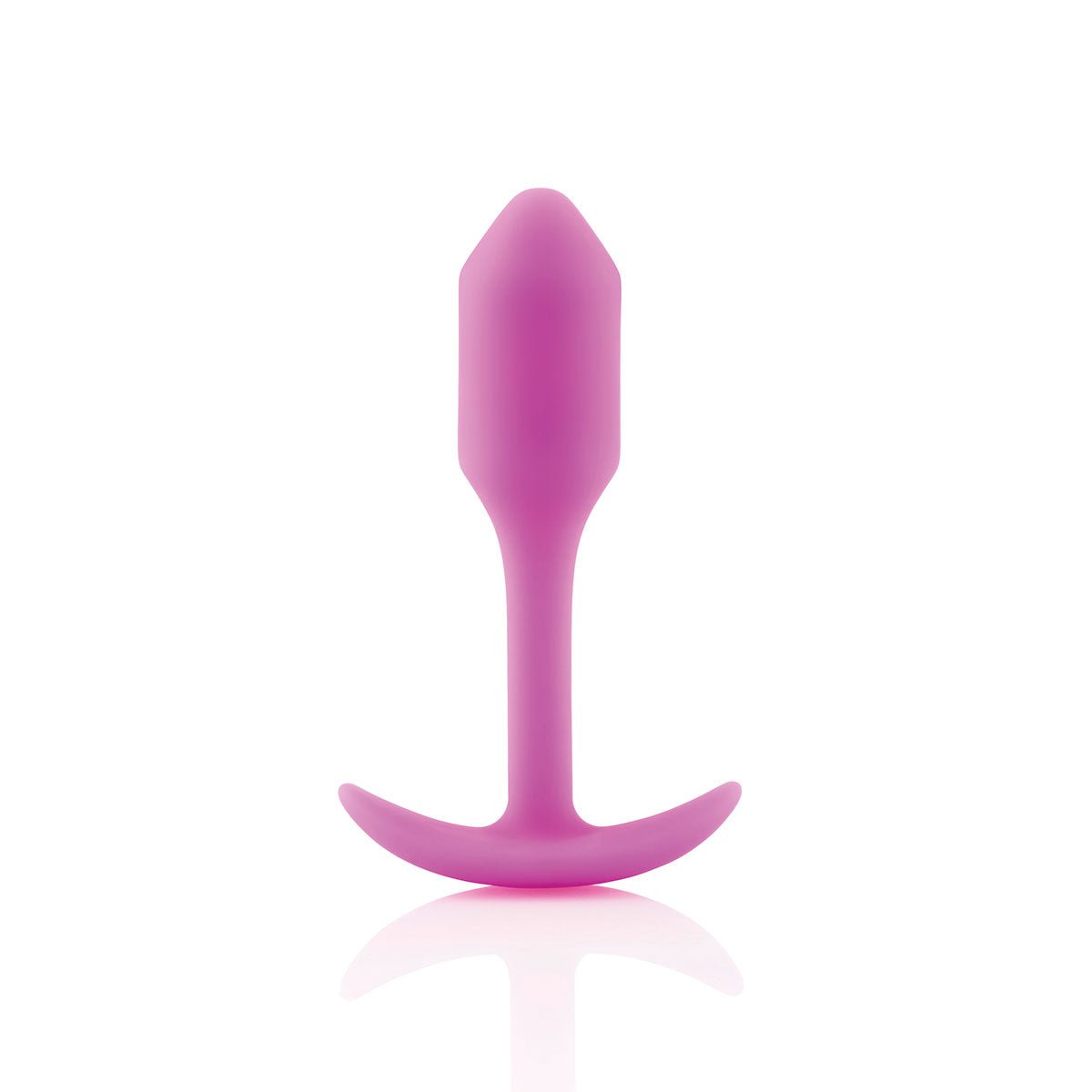 B-Vibe Snug Plug 1 - Fuchsia on white background. Available at SugarX in Sex Toys in the Butt Plug collection.