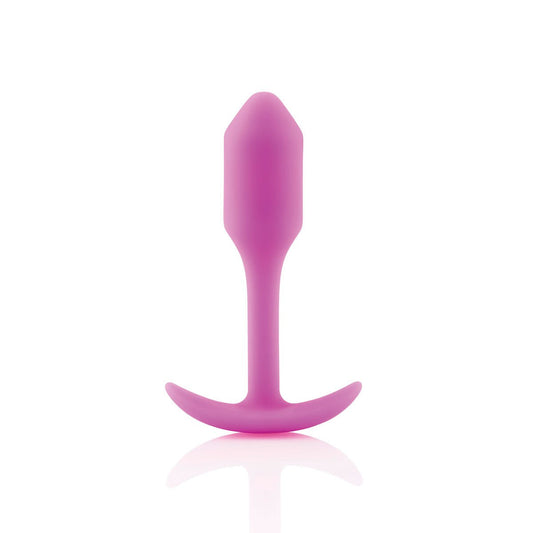 B-Vibe Snug Plug 1 - Fuchsia on white background. Available at SugarX in Sex Toys in the Butt Plug collection.