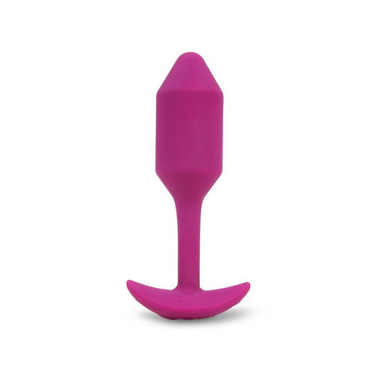 B-Vibe Vibrating Snug Plug 2 - Rose on white background. Available at SugarX in Sex Toys in the Butt Plug collection.