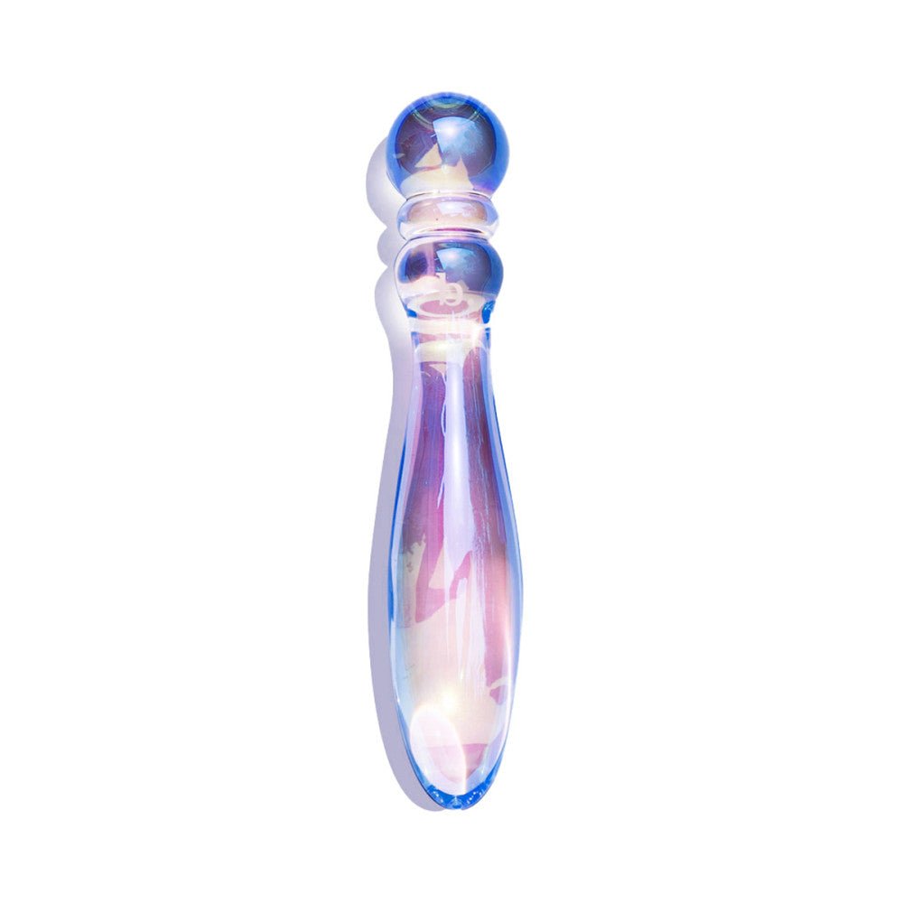 Biird Cecii Beaded Glass Dildo showcasing its design as a non-realistic, non-phallic dildo. Available at SugarX in Sex Toys in the Dildo collection.