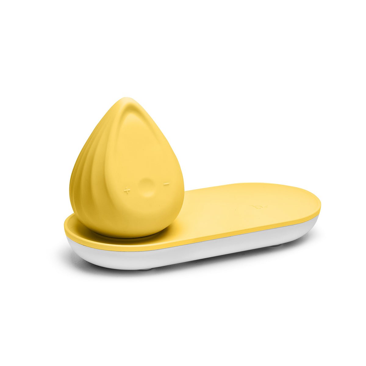 Biird Evii clit vibrator in Yuzu Yellow at SugarX in Sex Toys in Clitoral Vibrators collection, shown on a plain white background. Made from ultra-soft silicone.