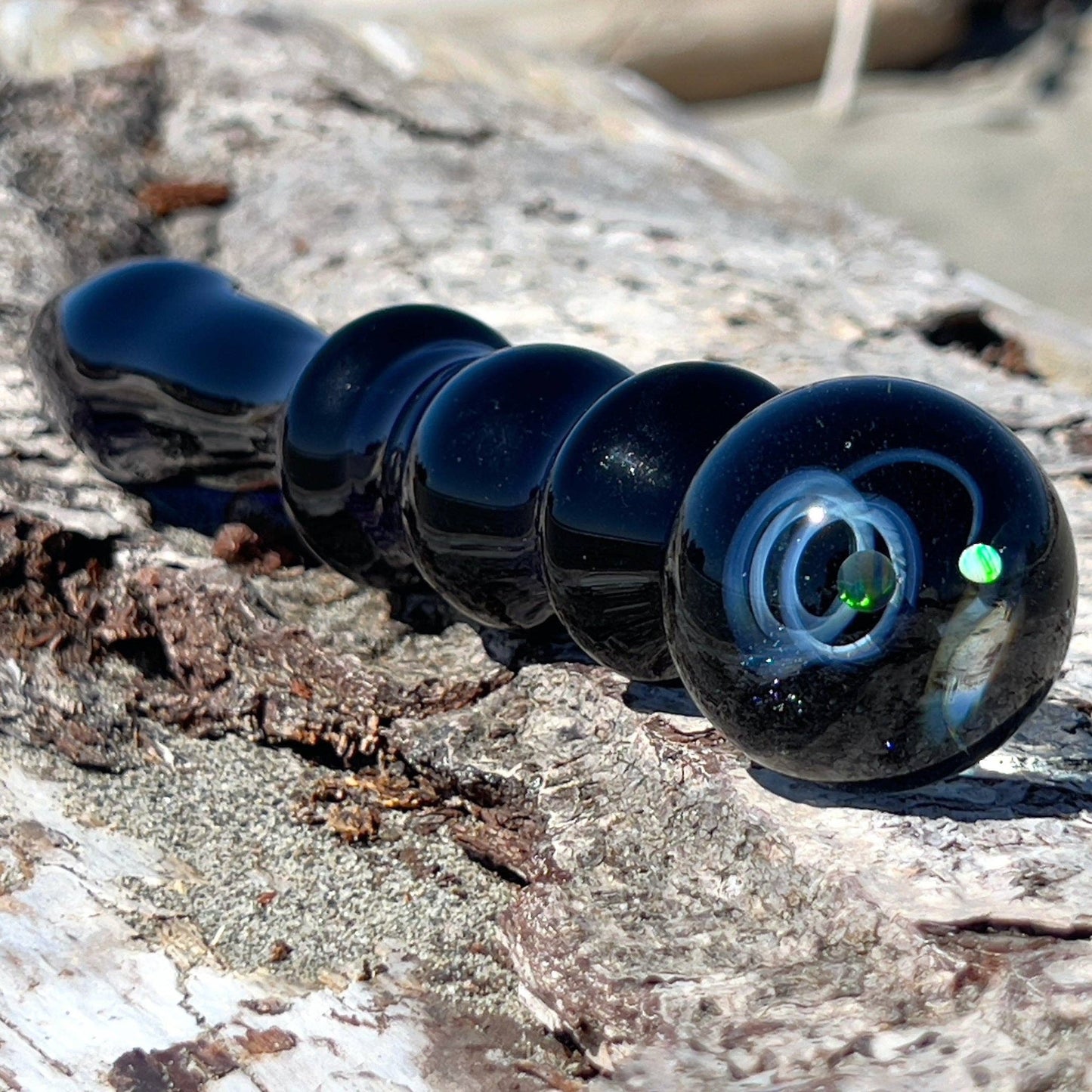 Galaxy Cobalt Wand with Galaxy Marble Non-Realistic