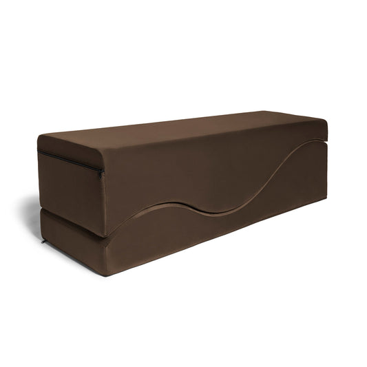 Liberator Equus Wave sex bench in espresso, displayed in its full form for sensual and versatile positioning - sex furniture by SugarX.
