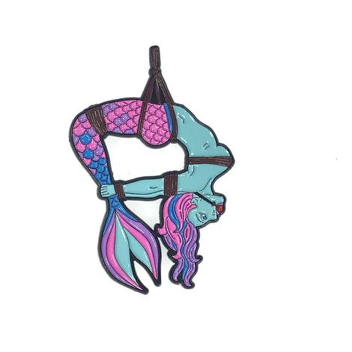 Geeky & Kinky Blue Mermaid Pin displayed showcasing its design. Available at SugarX in Jewelry in the Pins collection.