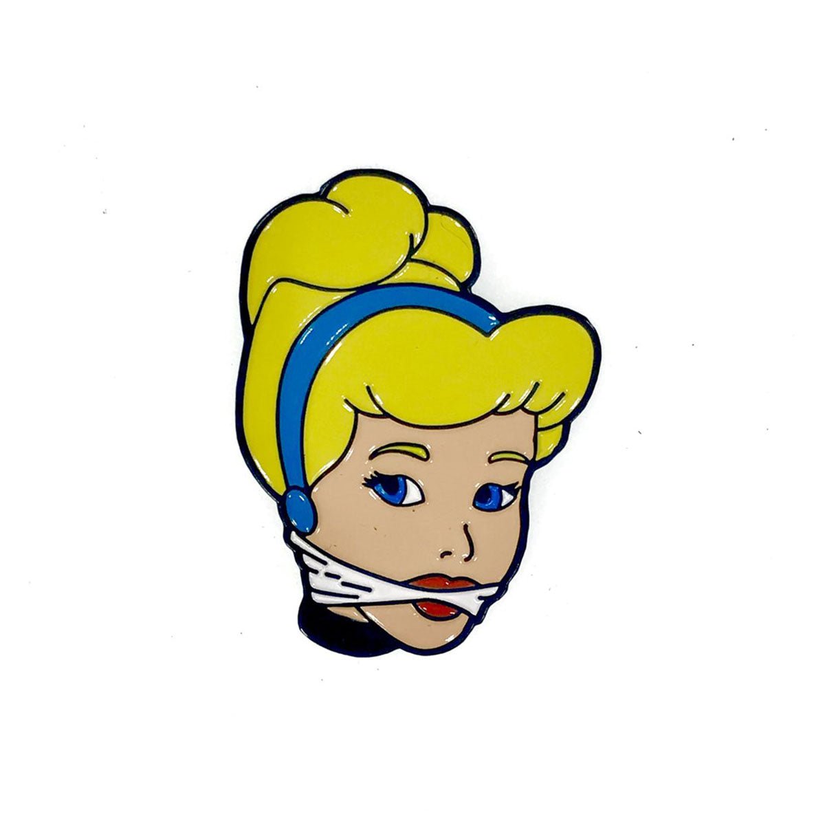 Geeky & Kinky Cinderella Pin displayed showcasing its design. Available at SugarX in Jewelry in the Pins collection.