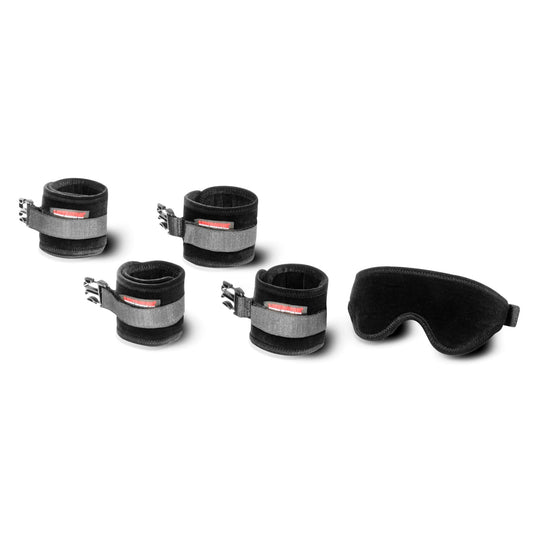 Liberator Black Label Seduction Cuff Kit for Restraint Play Microfiber Black Cuffs