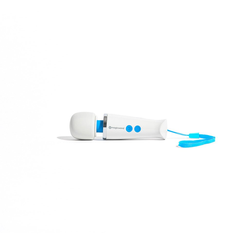 Magic Wand Vibrator Micro Rechargeable lying horizontally on a plain white background from a different angle. Available at SugarX in the Wand Vibrator section of the Sex Toy collection.