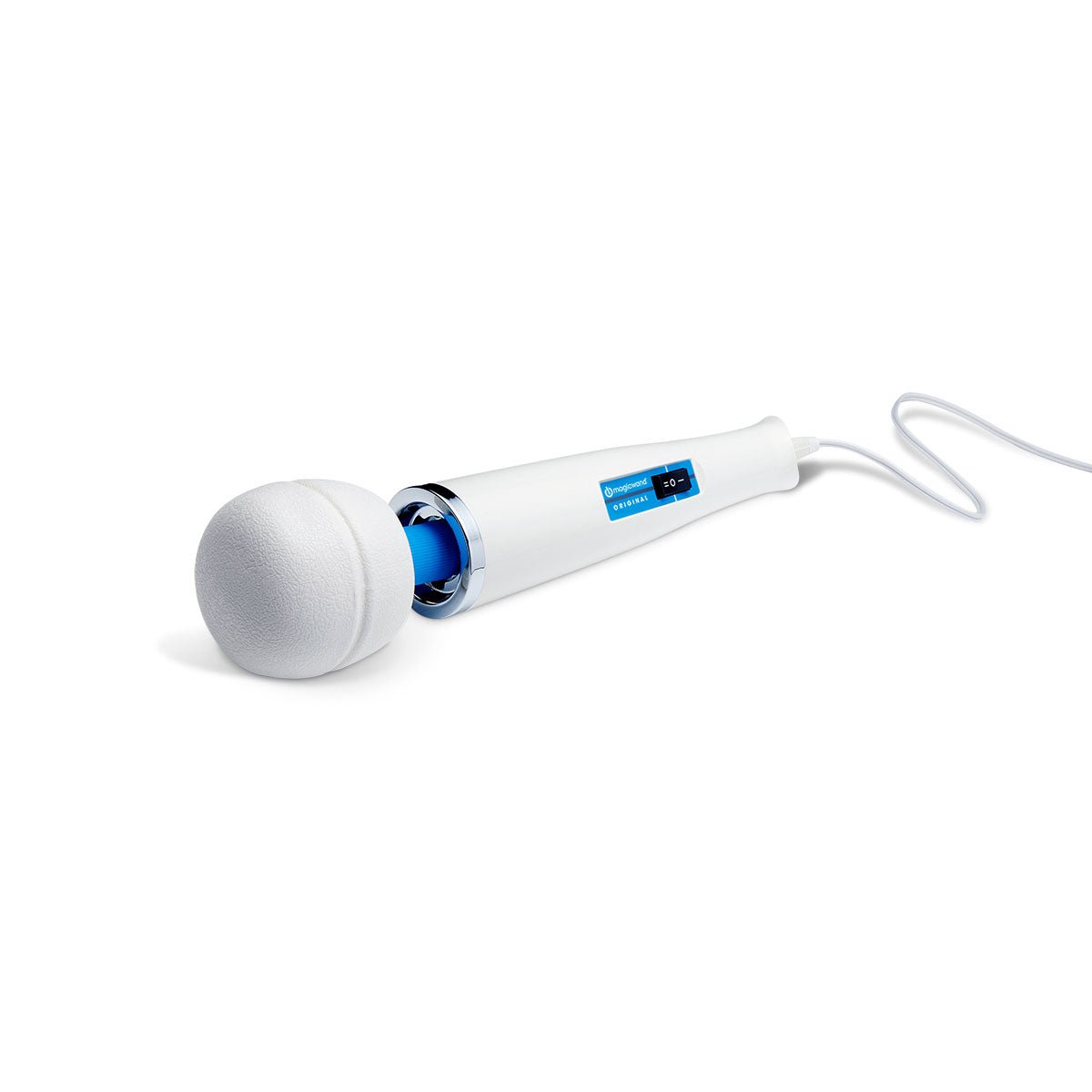 Magic Wand Original Vibrating Wand lying diagonally on a plain white background. Available at SugarX in the Vibrating Wand section of the Sex Toy collection.