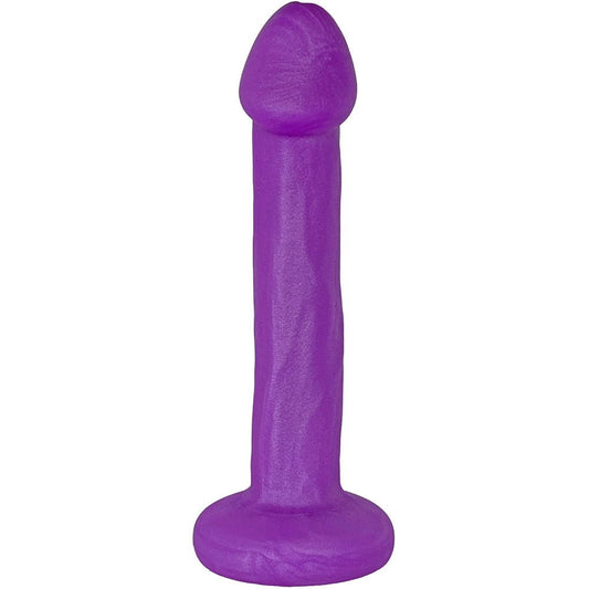 Mason Posable Realistic Harness Compatible Silicone Dildo by New York Toy Collective in Purple on a white background. Available at SugarX in Sex Toys in the Dildo collection.